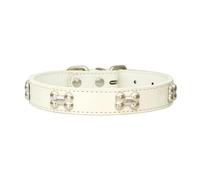Zymoplas PU Cat Collar Adjustable Buckles For Fit Every Time Dogs Collars Dog Collar Pet Stylish Multiple, white, 2.5 * 50cm