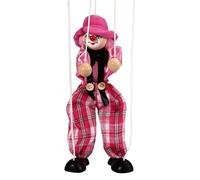 Zymoplas Pull-line Puppet Doll Activity Hand Marionette Toy Interactive Children's Hands-on Ability Clown Handcraft Toy, Pink