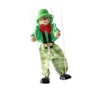 Zymoplas Pull-line Puppet Doll Activity Hand Marionette Toy Interactive Children's Hands-on Ability Clown Handcraft Toy, Green