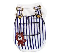 Zymoplas Puppy Clothes Pets Supplies Breathable Striped Dog Vest Small Dogs T-Shirts Spring and Summer ple Style Pet Shirt, Blue Bear Pattern, L