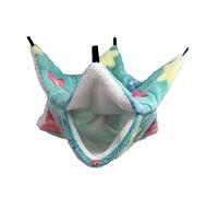 Zymoplas Rat Hammock Double Layer Hanging Bed Assorted Colours Multifunctional Soft Fleece Pet Gift Supplies for Hamster Squirrel, Starfish Green, 34 x 34