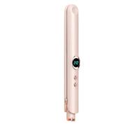 Zymoplas Rechargeable Cordless Travel Flat Iron Negative Ion Small Dormitory Straightening Plate Clamp Mini Ceramic Hair, Pink, Wireless Charging
