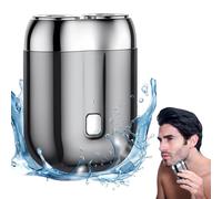 Zymoplas Rechargeable Electric Shaver with Double Ring Floating Blade Mesh Shave Fast and Seamlessly ABS Magnetic Adsorption, Silver
