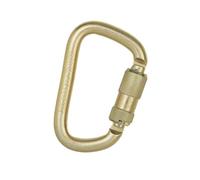 Zymoplas Reliable Screw Lock Carabiner Clip Hook Steel D-Ring for Rock Climbing Golden