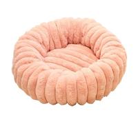 Zymoplas Round Plush Cushion Fluffy Doughnut Pet Bed For Cats Dog Beds Medium Washable Funny Fuzzy Dog Bed Doughnut 40 Cm, D, 40 * 40CM