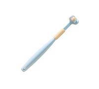 Zymoplas Sensory Toothbrush Gentle and Effective Teeth Care Three Head Toothbrush for Teeth Cleaning Plastic Triple, A22 Sky Blue Child