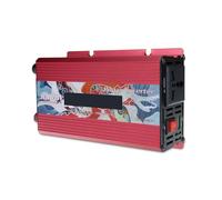 Zymoplas Sine Wave Power Inverter Portable Solar DC 12V to AC 220V 3000W Screen Display Outdoor Camping Travelling Converter Adaptor, Red