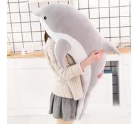 Zymoplas Soft Dolphin Stuffed Animal Toy Sleeping Pillow for Home Decor, Gray 70cm