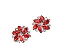 Zymoplas Sparkling Rhinestone Shoe Clips Jewelry Crystal Shoe Buckle Wedding Dress Diamond Accessories Decoration, Red, 1 Pair