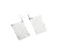Zymoplas Square Sequins Earring Exaggerated Eardrops Fashionable Matching Tassel Drops Ears Decorations Multi-color All-match, Silver