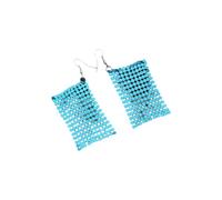 Zymoplas Square Sequins Earring Exaggerated Eardrops Fashionable Matching Tassel Drops Ears Decorations Multi-color All-match, Blue