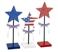 Zymoplas Stable Structure Memorial Day Decorations For Restaurant Wood Fourth Of July Decorations 4th Of July Star, style one