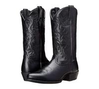 Zymoplas Stay Warm And Stylish With These Comfortable Western Cowboy for Boots PU Men Embroidery Pattern Leather Shoes Durable, black 39