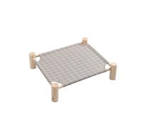 Zymoplas Sturdy Wooden Poles And Durable Canvas Fabric Make Our Pet Bed A Must-Have And Healthy And Safe Cat And Dog Hammock, Square gray, large size 65 * 53 * 13