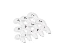 Zymoplas Stylish and Waterproof Golf Iron Head Cover Leather PU Club Headcover for All Weather Conditions, White, 18x9.5cm