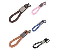 Zymoplas Stylish Durable Braided Leather Key Ring Keychain Metal Key Chain for Key Chain Leather Keychain