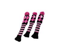 Zymoplas Stylish Set of 3 Golf for Pom Pom Headcover Driver Fairway Woods Head Covers, Pink