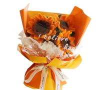 Zymoplas Sunflowers Craft Kit Pipe Cleaner Flowers Bouquet Materials Sunflowers Pipe Cleaners for Craft Colourful Flexible, C