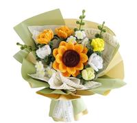 Zymoplas Sunflowers Craft Kit Pipe Cleaner Flowers Bouquet Materials Sunflowers Pipe Cleaners for Craft Colourful Flexible, B