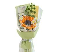 Zymoplas Sunflowers Craft Kit Pipe Cleaner Flowers Bouquet Materials Sunflowers Pipe Cleaners for Craft Colourful Flexible, D