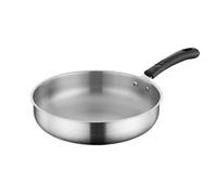 Zymoplas Thick and Durable Frying Pan Anti-Drop for Safe Cooking Stainless Steel Stainless Steel Flat Bottomed Pan Rust Proof, 26cm