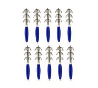 Zymoplas Three-layer Squid Hooks Effective More Obvious ABS High Carbon Steel Glow in Dark Umbrella Hook for Cuttlefish for Octopus, Blue 10pcs
