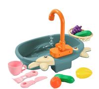 Zymoplas Toddlers Kitchen Sink Toy Realistic Faucet Electric Educational Entertainment Simulation Toys Plaything Kit Accessories