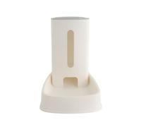 Zymoplas Transparent Cat And Dog Water Dispenser Uncap And Add Water Sealing ABS Feeder Non-toxic Effort-saving Wide Outlet, WhiteFood Dispenser