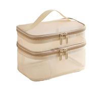 Zymoplas Travel Cosmetics Bags Compact and Durable Travel and Easy Cleaning Nylon Casual Zipper Toiletry Wash Bags Waterproof, Gold