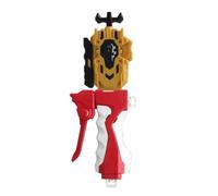 Zymoplas Turbocharged Rapidity Fight Launcher Grip for Spinning Top Left Right Boy Toy, grip Double cable Gold