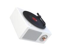 Zymoplas Turntable Universal Wireless Speaker Stereo Retro Multi-Function Sound Box Outdoor Charging Record Player Desktop, white