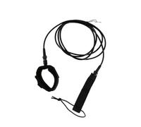 Zymoplas Universal Surfboard Strap, Durable and Elasticity, Stable Attachment, PU Surf Paddle Rope, Stainless Steel Joints, Black, 9 Inches