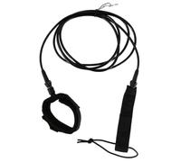 Zymoplas Universal Surfboard Strap, Durable and Elasticity, Stable Attachment, PU Surf Paddle Rope, Stainless Steel Joints, Black, 4 Inches