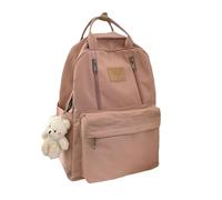 Zymoplas Versatile Shoulder Bag with Large Capacity and Multiple Compartments School Or Travel Nylon Schoolbag Backpack, Pink, 32 * 12 * 42cm