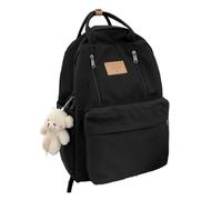 Zymoplas Versatile Shoulder Bag with Large Capacity and Multiple Compartments School Or Travel Nylon Schoolbag Backpack, Black, 32 * 12 * 42cm