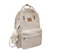 Zymoplas Versatile Shoulder Bag with Large Capacity and Multiple Compartments School Or Travel Nylon Schoolbag Backpack, Beige, 32 * 12 * 42cm