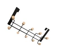 Zymoplas Wall Mounted Coat and Hat Hook Unlimited Area for Storage Iron Multi Hook Iron Door Back Metal Without Punching, Black, Ten Beads