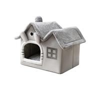 Zymoplas Warm and Cat Bed Washable Nest for Cats Non-Slip Basket Kennel, Grey, L
