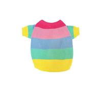 Zymoplas Warmth And Style Combined In Bulldog Rainbow Knitted Sweater Polyester Pet Knitted Pullover Winter Warm Vest Gift To Pet, As Shown, 3XL