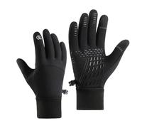 Zymoplas Water-Resistant Windproof Gloves Touch Sensitive Cold Defending Connect Buckle Polyurethane Touch Screen Gloves, Black, M