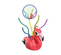 Zymoplas Water spray toy kids and outdoor garden watering toy water be garden hose, summer toy for indoor pools, bathtubs, red, flamingos
