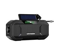 Zymoplas Waterproof Hand Crank Emergency Radio Solar Powered Bluetooth-compatible Rechargeable Speaker Mobile Phone Power Bank, Black
