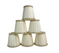 Zymoplas Wear-Resistant Clip-On Lamp Shades Set of 6 Bedroom Study Room Hotel Lighting Cloth Table Lamp Shades Small, Type+1