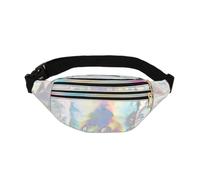 Zymoplas Wide Waist Packs Companion for Travel Outdoor Activities PU Waist Bags Women Belt Bag Bum Bag Multifunctional Waterproof, Silver