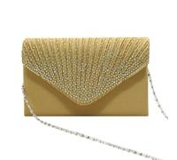Zymoplas Women Fashion Evening Bag with Buckle Bridal Envelope Handbag Wedding Crossbody Luxury Purse for Banquet Prom Travel, Gold
