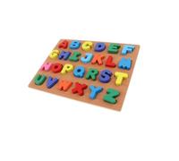 Zymoplas Wood Made Alphabet Puzzles - Odorless No Burr Special Birthday Capital Letters Wooden Puzzles Toys Colorful Smooth Line