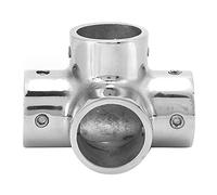 Zymothrix 1in 4 - Way Handrail Fitting Tee Joint, 316 Stainless Steel Marine Rail Connector, Polished Anti - Boat Hardware for Yachts Fishing Speed Boats