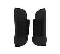 Zymothrix 2 Pcs Horse Tendon Boots Set, PU Shell Hind Leg Guards with Soft Cushioning and Anti Slip Design, Hook Loop Closure for Jumping Training and Daily Riding (black front legs M)