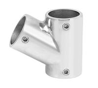 Zymothrix Boat Tube Connector Handrail Fitting, 3 Way Stainless Steel 60° Boat Pipe Connector with Mirror Polish for Yacht Ship Fiberglass Inflatable Boat Hand Rail Accessory (Left Φ22mm（7/8"）)