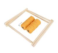 Zymothrix Boho Magazine Rack, Woven Wooden Standing Magazine Holder, DIY Tassel Book Storage Basket with 6mm x 100m Rope for Living Room Bathroom Office Bohemian Home Decor